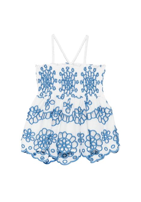 Top Mc2 Saint Barth Irmine bambina IRMINEJR04881H Bianco arricciato spalline sottili orlo smerlato MC2 SAINT BARTH | Top | IRMINEJR04881H0117